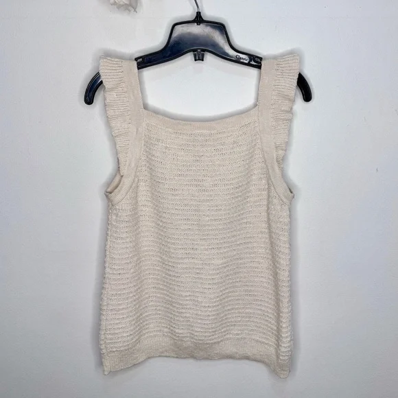 Loft Outlet Crochet Knit Ruffle Tank - Picture 3 of 6
